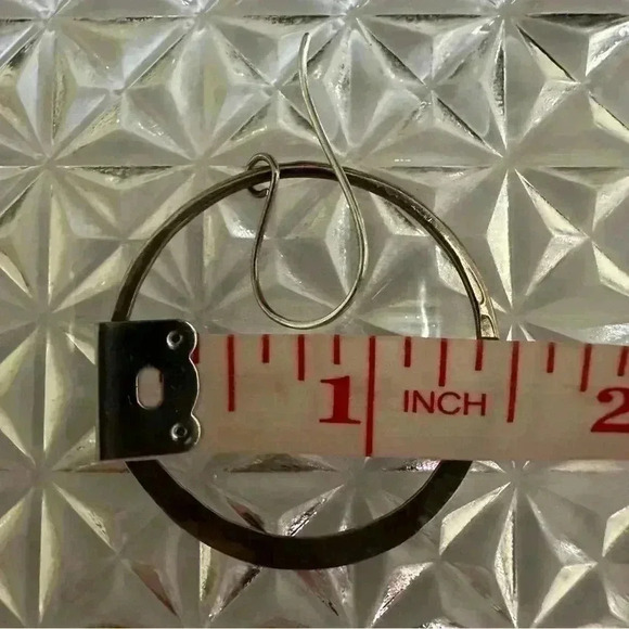 Jewelry Studio Wellfleet Large Eclipse Forged Earrings Sterling Silver - Picture 7 of 8